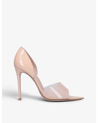 Gianvito Rossi - Bree D'orsay Leather And Pvc Heeled Sandals - Lyst