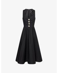 Nadine Merabi - Annabelle Sweetheart-Neckline Woven Midi Dress - Lyst