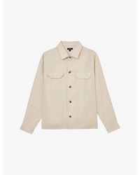 Reiss - Polasio Herringbone Linen Overshirt - Lyst