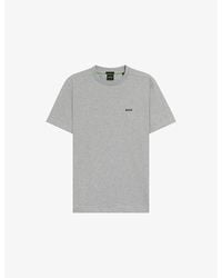 BOSS - Logo-Embroidered Regular-Fit Stretch-Cotton T-Shirt - Lyst