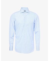 Finamore 1925 - Napoli Striped Long-Sleeve Cotton Shirt - Lyst