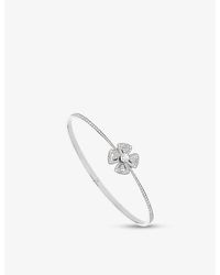 BVLGARI - Fiorever 18Ct- And 0.30Ct Brilliant-Cut Diamond Bangle Bracelet - Lyst