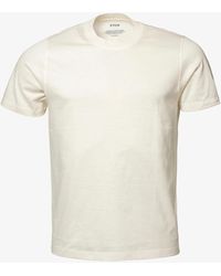 Eton Casual Cotton And Linen-blend T-shirt - White