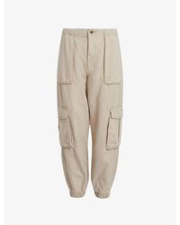 AllSaints - Frieda Tapered-Leg High-Rise Denim-Blend Cargo Trousers - Lyst