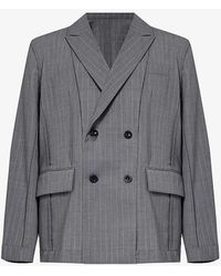Sacai - Chalk Stripe-pattern Double-breasted Woven Jacket - Lyst