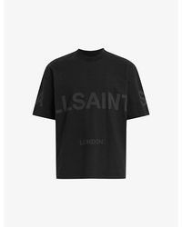 AllSaints - Biggy Logo-Print Relaxed-Fit Cotton T-Shirt - Lyst