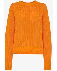 Whistles - Round-neck Ribbed Cotton-knit Jumper X - Lyst