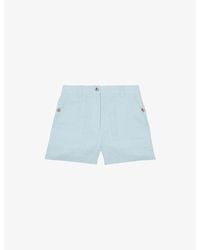 Reiss - Ashby Wide-Leg Linen Shorts - Lyst