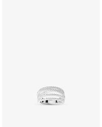 Apm Monaco - Promesse Rhodium Plated Alloy And Cubic Zirconia Ring - Lyst