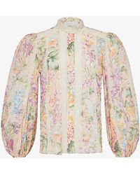 Zimmermann - Halliday Floral-print Cotton Shirt - Lyst