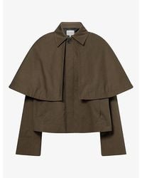 FRAME - The Paddock Cape Cotton Jacket - Lyst