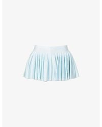 Alaïa - Godet Pleated Knitted Shorts - Lyst