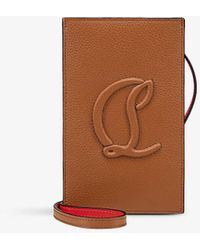 Christian Louboutin - By My Side Logo-embossed Leather Phone Pouch - Lyst