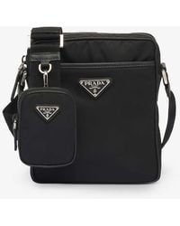 Prada - Re-nylon Saffiano Leather And Recycled-nylon Shoulder Bag - Lyst