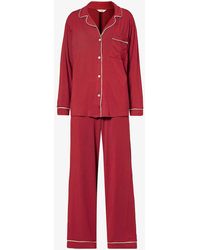 Eberjey - Gisele Piped-trim Jersey Pyjama - Lyst