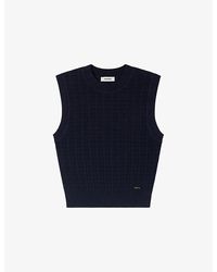 Sandro - Textured Sleeveless Knitted Jumper - Lyst