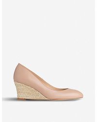 LK Bennett Eevi Leather Wedge Court Shoes - Natural