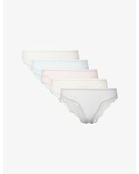 Skims - Fits Everybody Lace-Trim Pack Of Four Tanga Briefs - Lyst