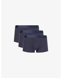 Sunspel - Branded-Waistband 3-Pack Stretch-Cotton Trunks - Lyst