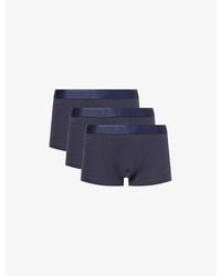 Sunspel - Branded-Waistband 3-Pack Stretch-Cotton Trunks - Lyst