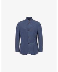 Eleventy - Mandarin-Collar Single-Breasted Linen-Blend Jacket - Lyst