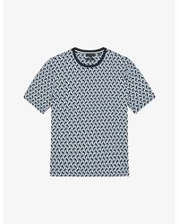 Ted Baker - Chetel Geometric-print Cotton T-shirt - Lyst