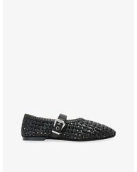 AllSaints - Sabine Woven Leather Ballet Flats - Lyst