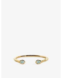 Monica Vinader - Mv Odyssey Gemstone 18Ct Vermeil-Plated Sterling Open Cuff - Lyst