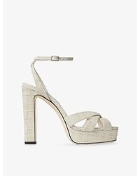 Jimmy Choo - Kove 120 Raffia Platform Sandals - Lyst