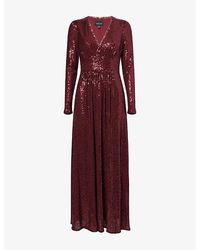 Needle & Thread - Chelsea V-Neck Sequin Woven Gown - Lyst