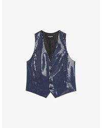 Zadig & Voltaire - Emaux V-Neck Sequin-Embellished Waistcoat - Lyst