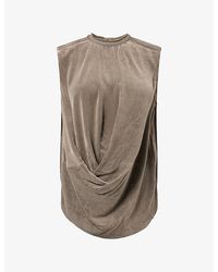 Rick Owens - Sleeveless Draped Velvet Top - Lyst