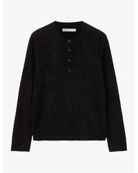 AllSaints - Wulf Henley-Collar Merino-Wool Jumper - Lyst
