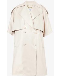 Max Mara - Double-breasted Side-pocket Woven Poncho - Lyst
