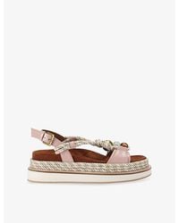 Kurt Geiger - Orson Rope Leather Sandals - Lyst