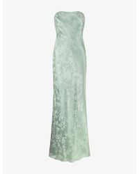 OMNES - Amdra Strapless Jacquard Satin Maxi Dress - Lyst