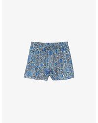 Sandro - Floral-print High-rise Woven Shorts - Lyst