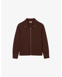 Sandro - High-Neck Long-Sleeves Wool Trucker Jacket - Lyst