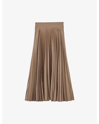 Reiss - Seren Pleated Woven Midi Skirt - Lyst
