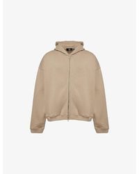 Represent - Initial Boxy Zip-Up Logo-Embellished Cotton Hoody - Lyst