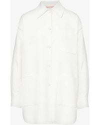 Valentino Garavani - Spread-collar Relaxed-fit Cotton-blend Shirt - Lyst