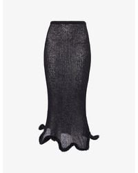 Ph5 - Ginny Wavy Alpaca-Blend Midi Skirt - Lyst