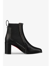 Christian Louboutin - Leather Out Lina Spike 100 Heeled Boots, Size: - Lyst