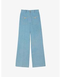 Sandro - Faded Wide-Leg Denim Jeans - Lyst