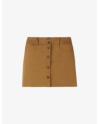 Claudie Pierlot - Button-Down High-Rise Stretch-Cotton Mini Skirt - Lyst
