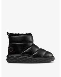 Jimmy Choo - Xan Logo-Embroidered Padded Leather Ankle Boots - Lyst