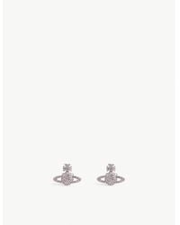 Vivienne Westwood - Grace Bas Relief Platinum-plated Silver-tone Brass And Crystal Earrings - Lyst