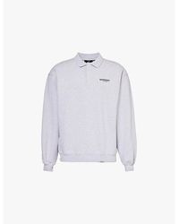 Represent - Ash/ Owners Club Polo Collar Relaxed-Fit Cotton-Jersey Sweatshirt Xxl - Lyst