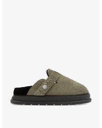 Cole Buxton - Shearling-Lined Flat Suede Mules - Lyst