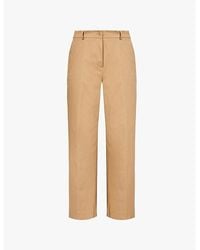 Weekend by Maxmara - Cropped High-Rise Relaxed-Fit Stretch-Cotton Trousers - Lyst